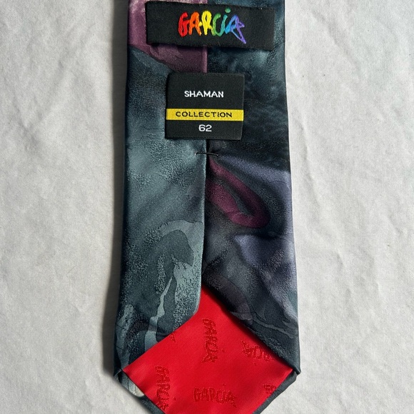 Jerry Garcia Silk Necktie 3.5 inch width 60 inch Length abstract design Shahman - Picture 4 of 7